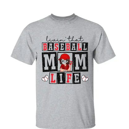 Livin' That Baseball Mom Life – Personalized Shirt, Custom Gift for Proud Baseball Moms & Sports Moms  Ezcustomize