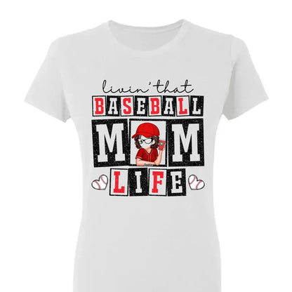 Livin' That Baseball Mom Life – Personalized Shirt, Custom Gift for Proud Baseball Moms & Sports Moms  Ezcustomize