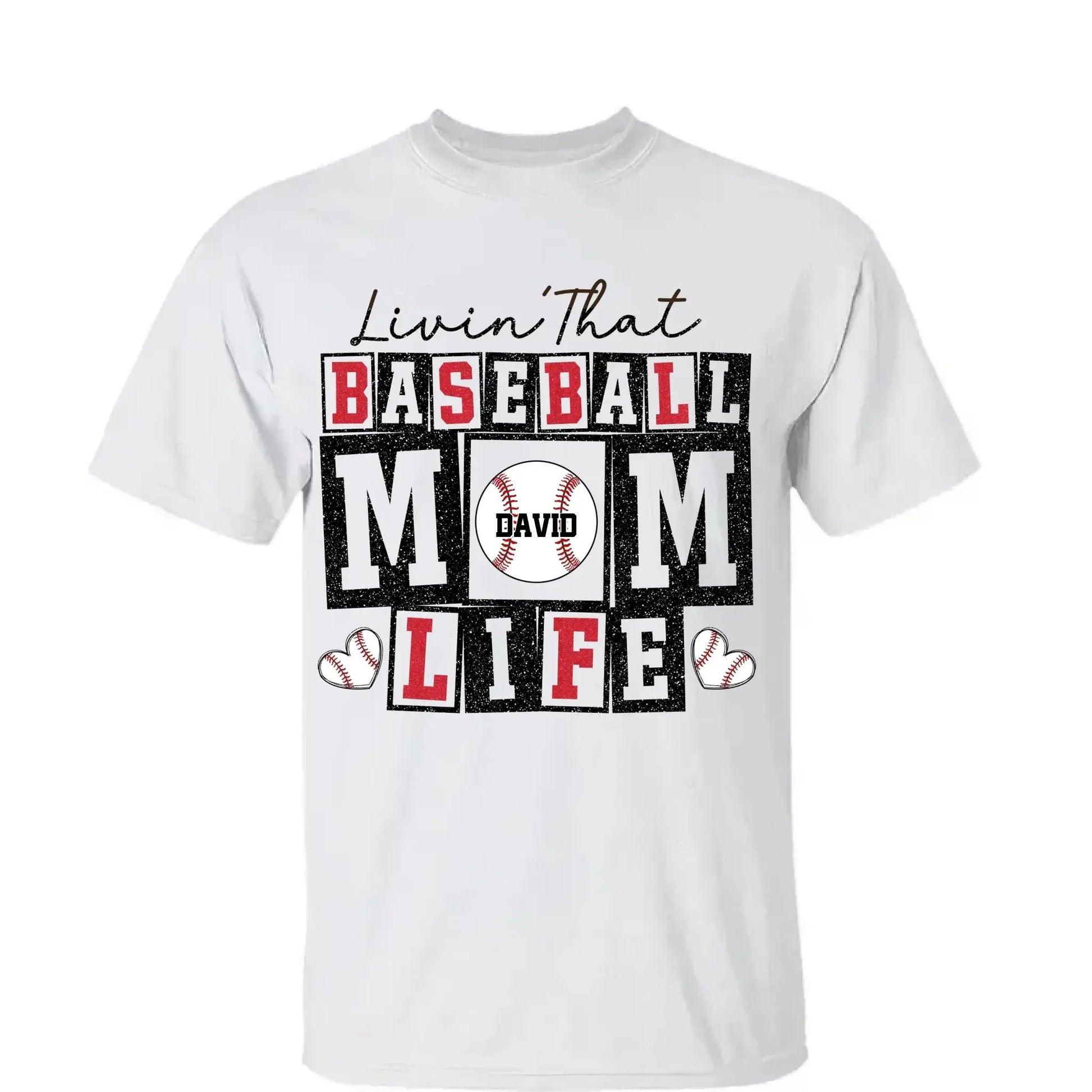 Livin’ That Baseball Mom Life – Personalized T-Shirt – Custom Gift for Proud Baseball Moms on Game Day or Mother’s Day  Ezcustomize