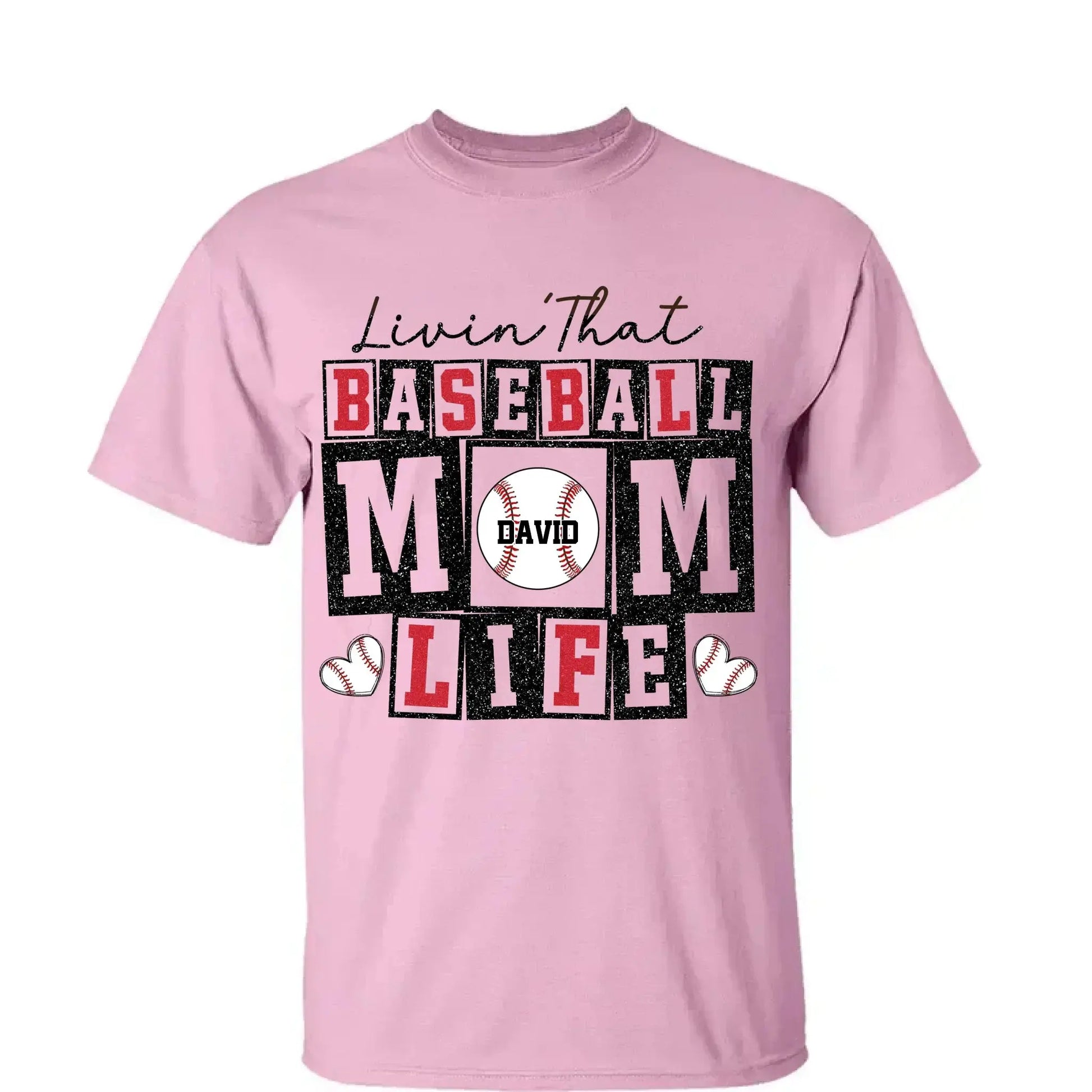 Livin’ That Baseball Mom Life – Personalized T-Shirt – Custom Gift for Proud Baseball Moms on Game Day or Mother’s Day  Ezcustomize