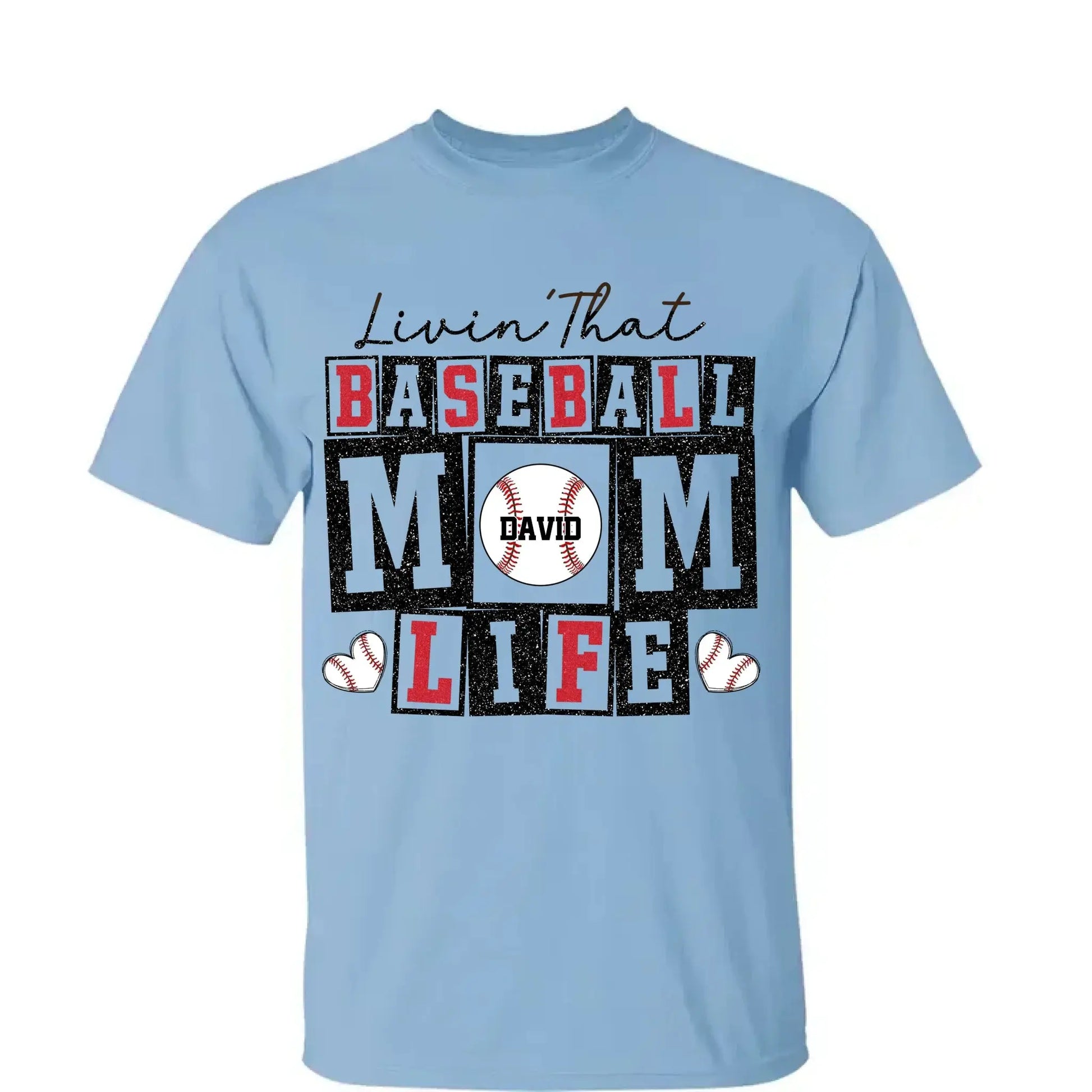 Livin’ That Baseball Mom Life – Personalized T-Shirt – Custom Gift for Proud Baseball Moms on Game Day or Mother’s Day  Ezcustomize