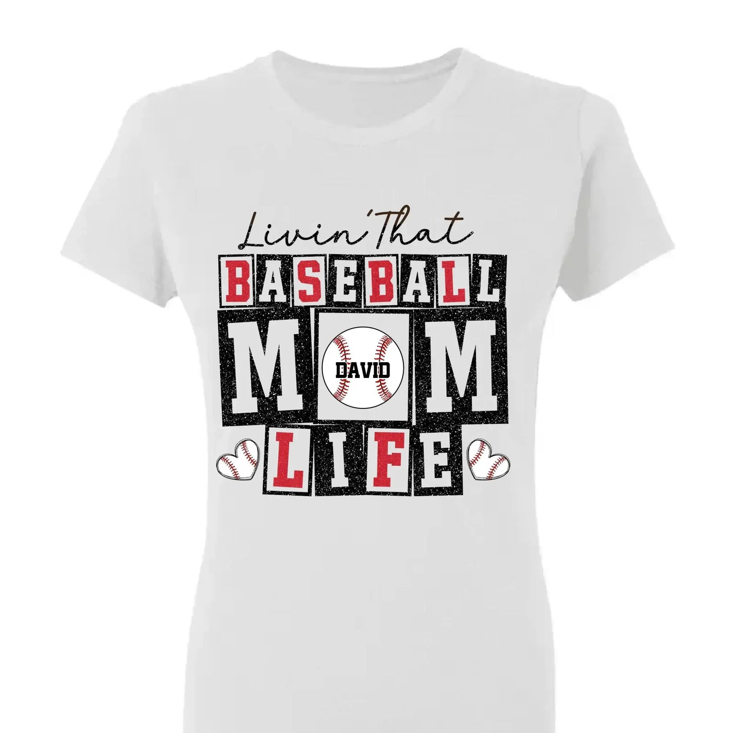 Livin’ That Baseball Mom Life – Personalized T-Shirt – Custom Gift for Proud Baseball Moms on Game Day or Mother’s Day  Ezcustomize
