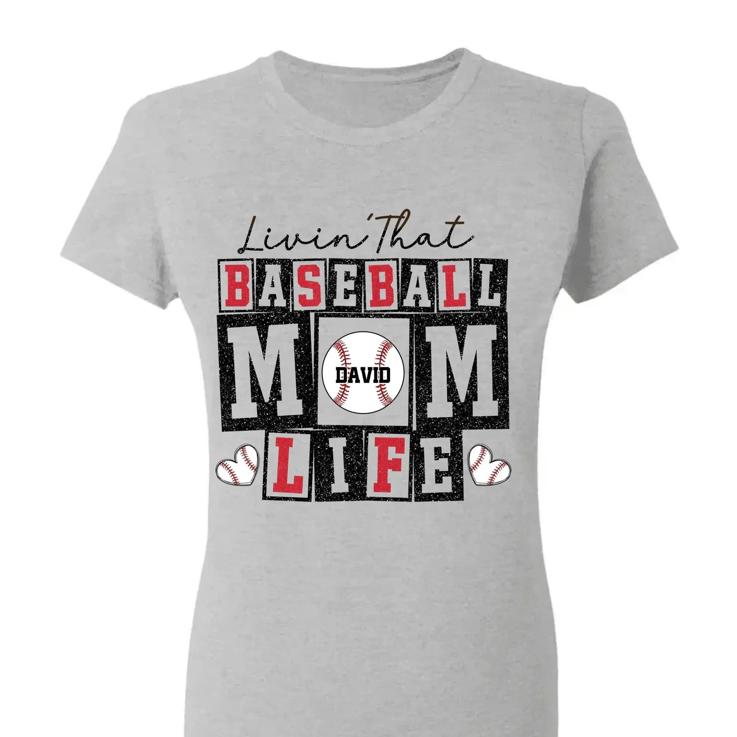 Livin’ That Baseball Mom Life – Personalized T-Shirt – Custom Gift for Proud Baseball Moms on Game Day or Mother’s Day  Ezcustomize
