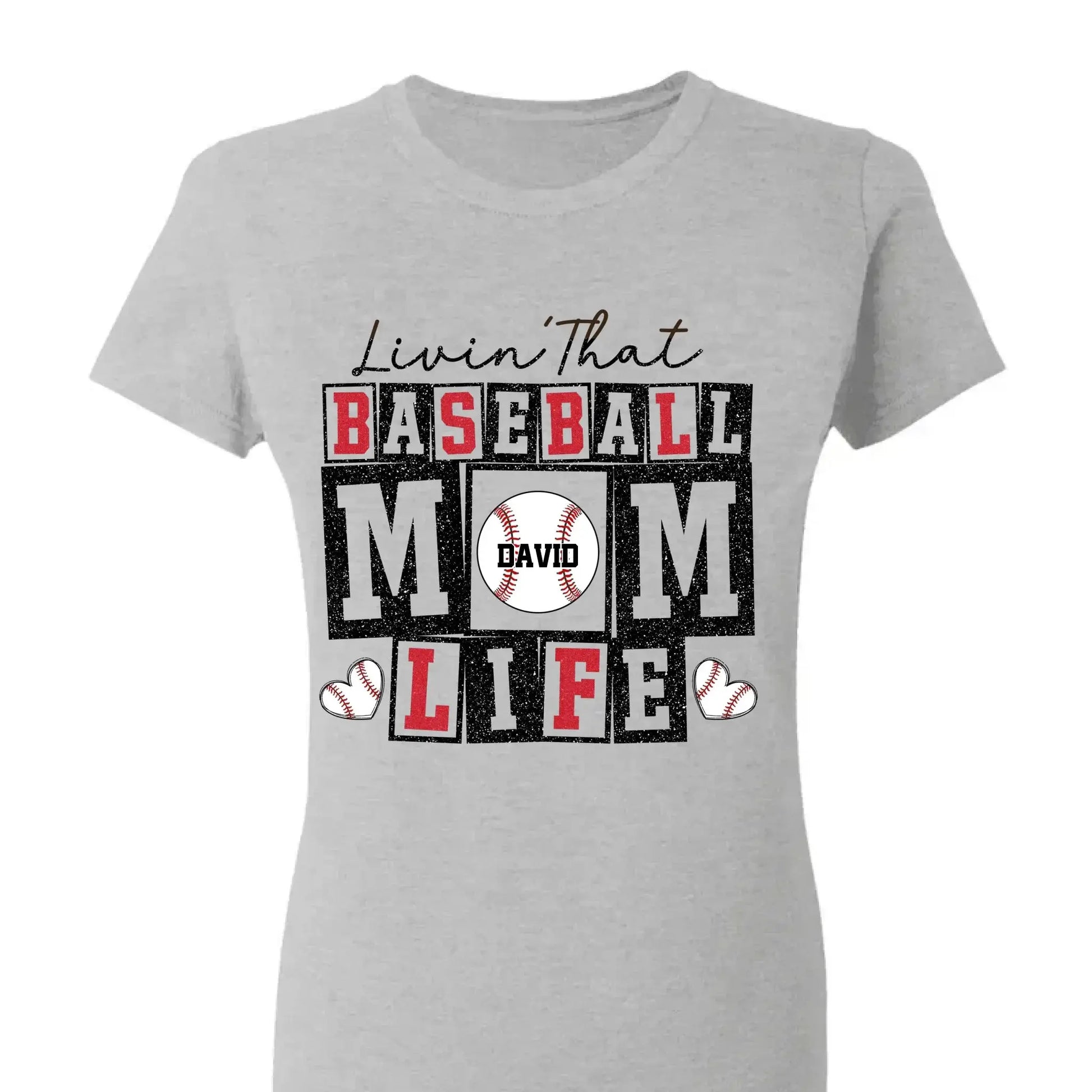Livin’ That Baseball Mom Life – Personalized T-Shirt – Custom Gift for Proud Baseball Moms on Game Day or Mother’s Day  Ezcustomize