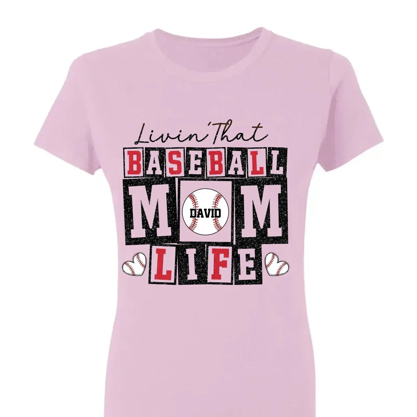 Livin’ That Baseball Mom Life – Personalized T-Shirt – Custom Gift for Proud Baseball Moms on Game Day or Mother’s Day  Ezcustomize