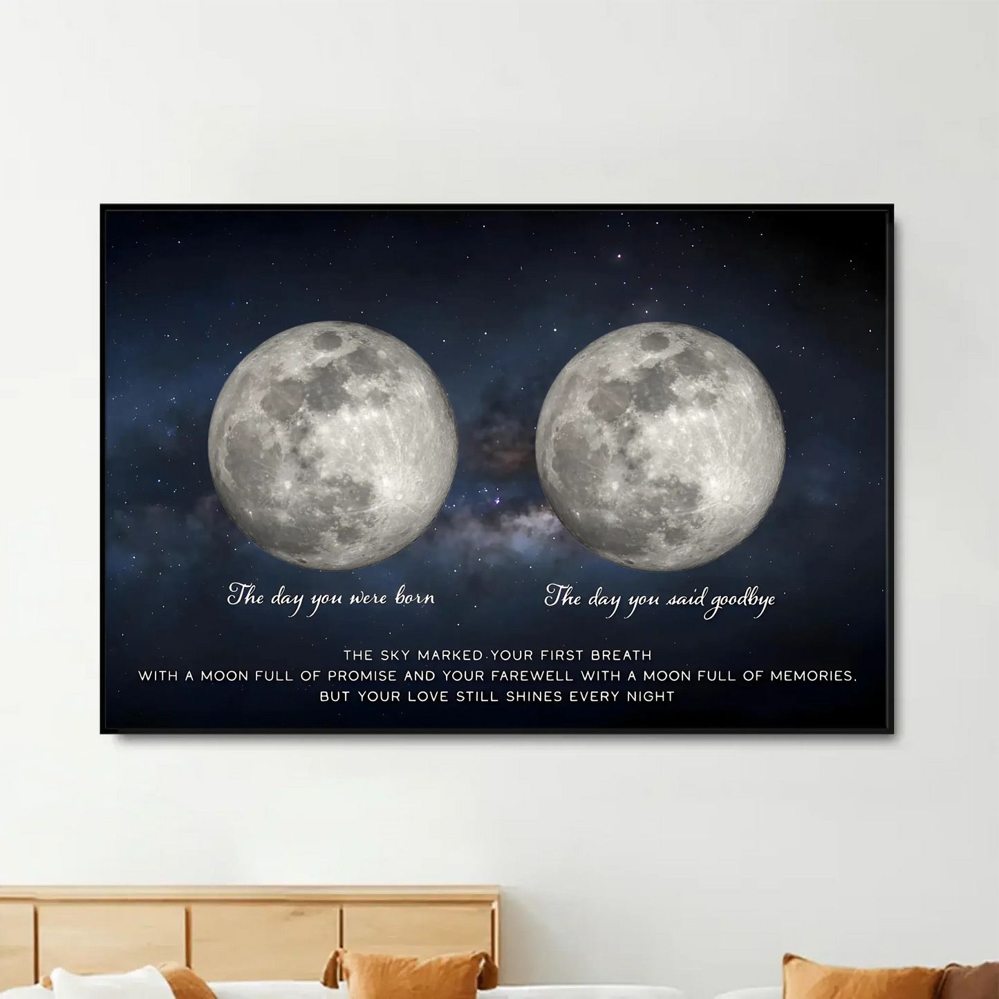 Lost Loved One Moon Phase Art – Personalized Memorial Poster – Thoughtful Sympathy Gift for Grieving Family & Friends  Ezcustomize