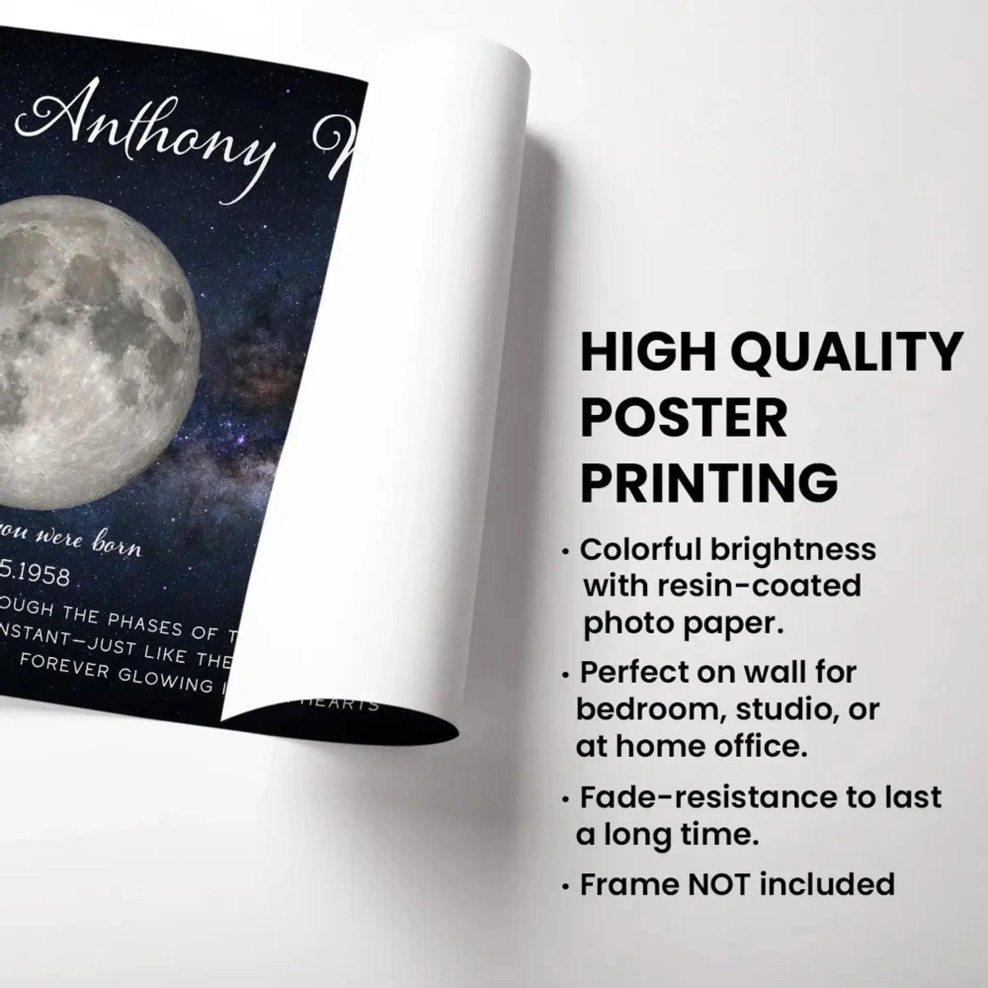 Lost Loved One Moon Phase Art – Personalized Memorial Poster – Thoughtful Sympathy Gift for Grieving Family & Friends  Ezcustomize