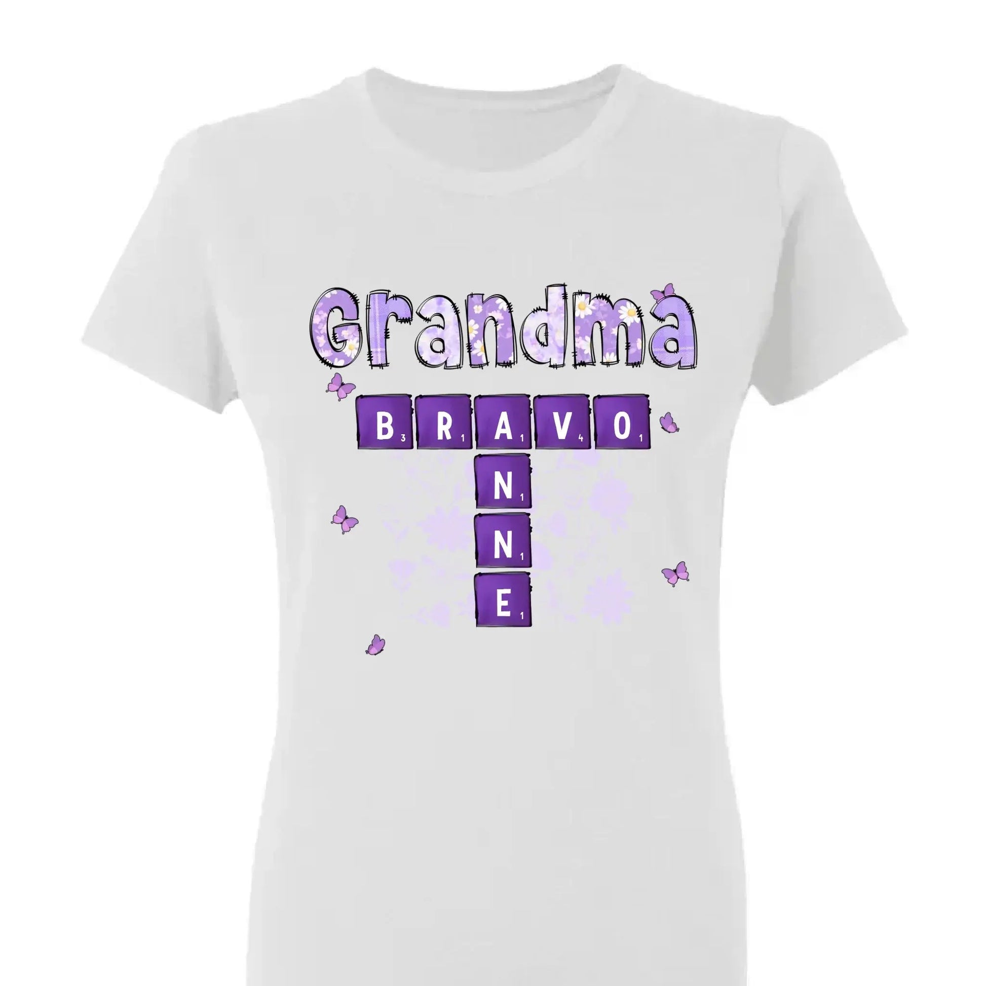 Love Being Grandma Crossword Shirt – Personalized T-Shirt – Custom Gift with Grandkids’ Names for Grandma, Nana, or Mimi  Ezcustomize