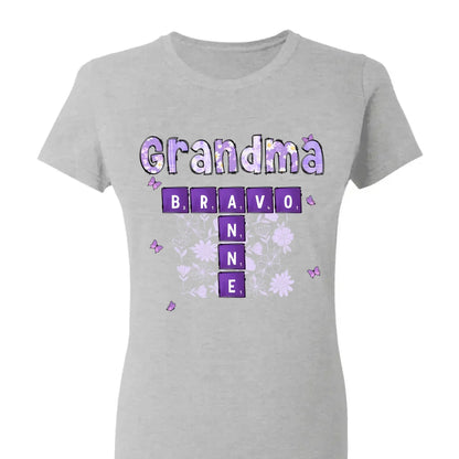 Love Being Grandma Crossword Shirt – Personalized T-Shirt – Custom Gift with Grandkids’ Names for Grandma, Nana, or Mimi  Ezcustomize