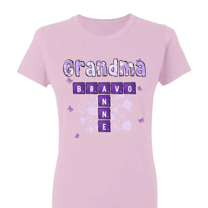 Love Being Grandma Crossword Shirt – Personalized T-Shirt – Custom Gift with Grandkids’ Names for Grandma, Nana, or Mimi  Ezcustomize