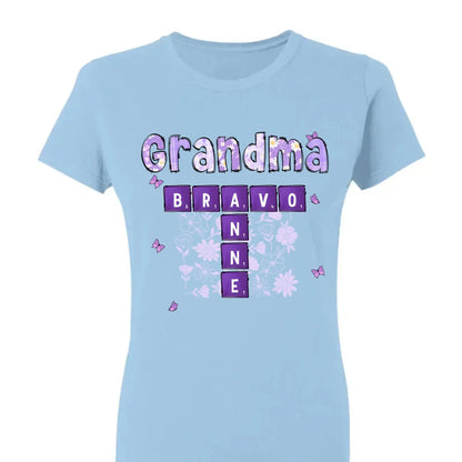Love Being Grandma Crossword Shirt – Personalized T-Shirt – Custom Gift with Grandkids’ Names for Grandma, Nana, or Mimi  Ezcustomize