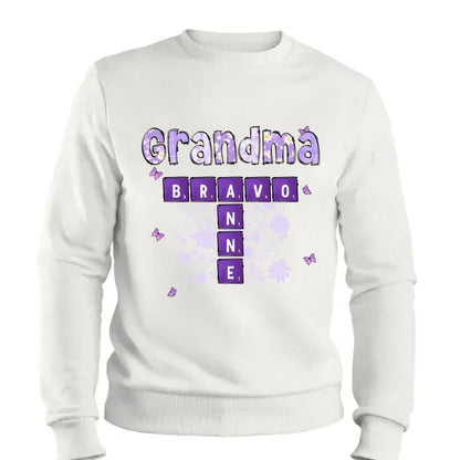 Love Being Grandma Crossword Shirt – Personalized T-Shirt – Custom Gift with Grandkids’ Names for Grandma, Nana, or Mimi  Ezcustomize