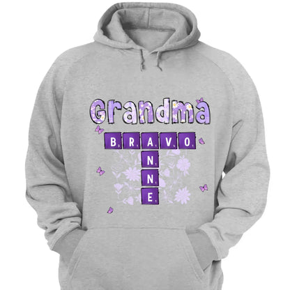 Love Being Grandma Crossword Shirt – Personalized T-Shirt – Custom Gift with Grandkids’ Names for Grandma, Nana, or Mimi  Ezcustomize