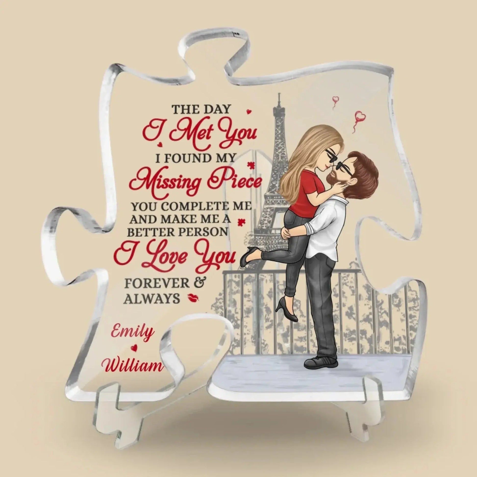 Love Is The Greatest Adventure Couple Personalized Puzzle Acrylic Plaque – Custom Romantic Gift for Husband & Wife, Anniversary Home Decor  Ezcustomize