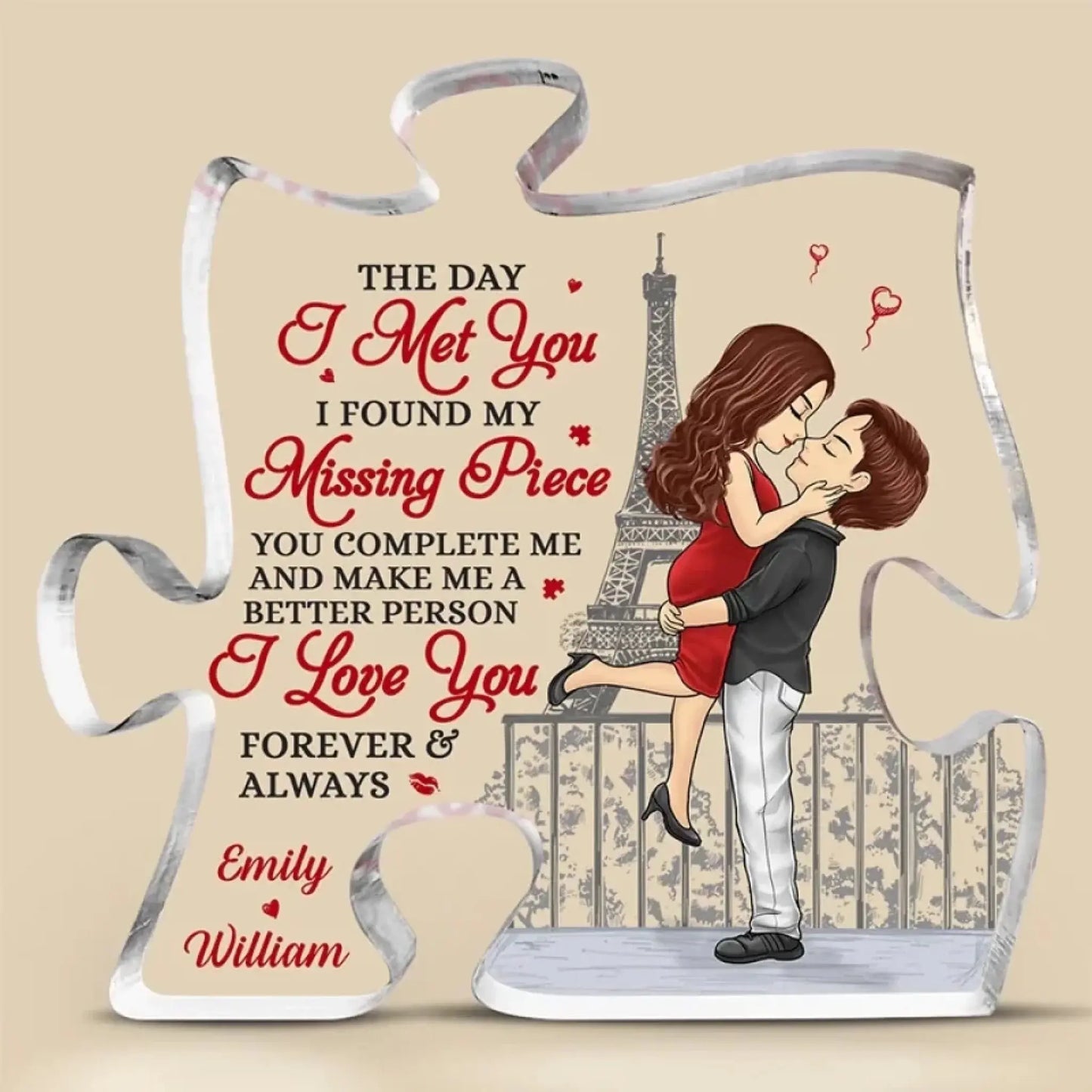 Love Is The Greatest Adventure Couple Personalized Puzzle Acrylic Plaque – Custom Romantic Gift for Husband & Wife, Anniversary Home Decor  Ezcustomize