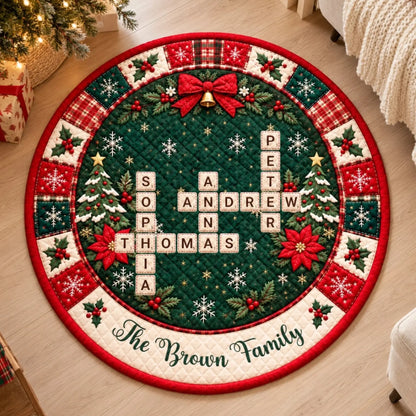 Festive Family Christmas Rug Scene