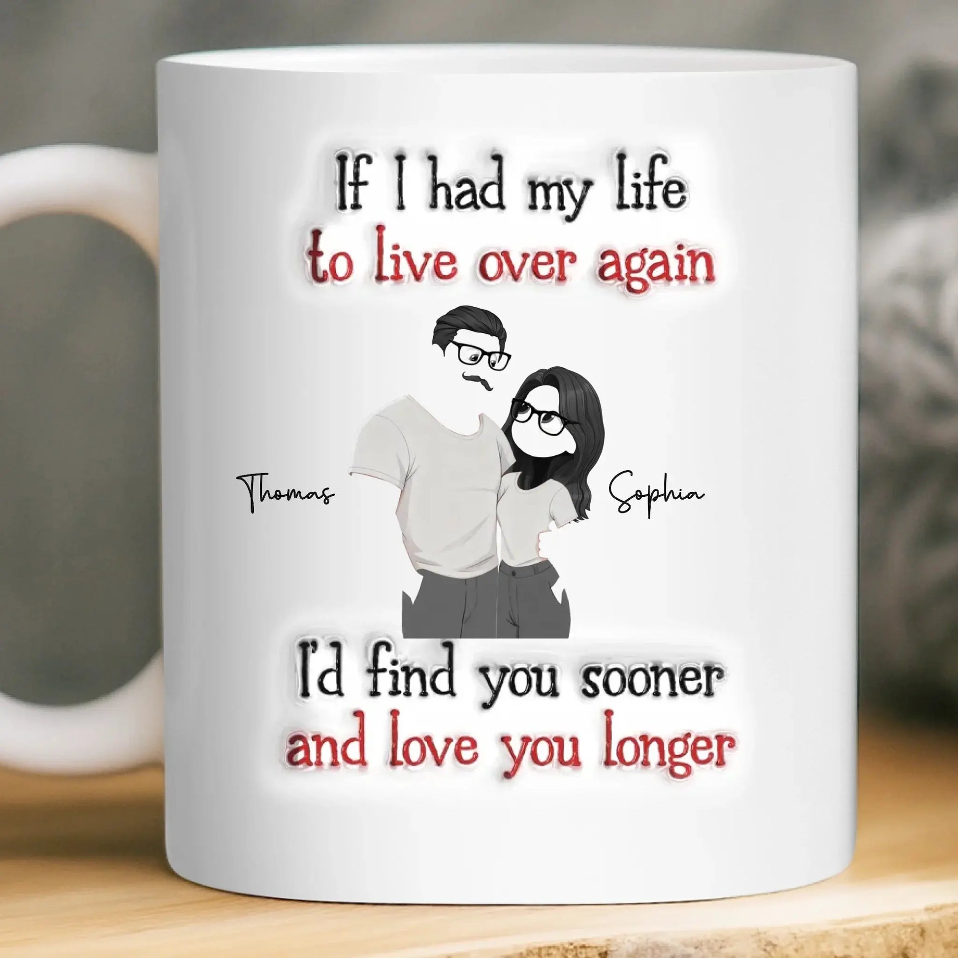 Love You So Much – Personalized Custom 3D Inflated Effect Coffee Mug – Romantic Anniversary & Valentine’s Day Gift for Him or Her  Ezcustomize