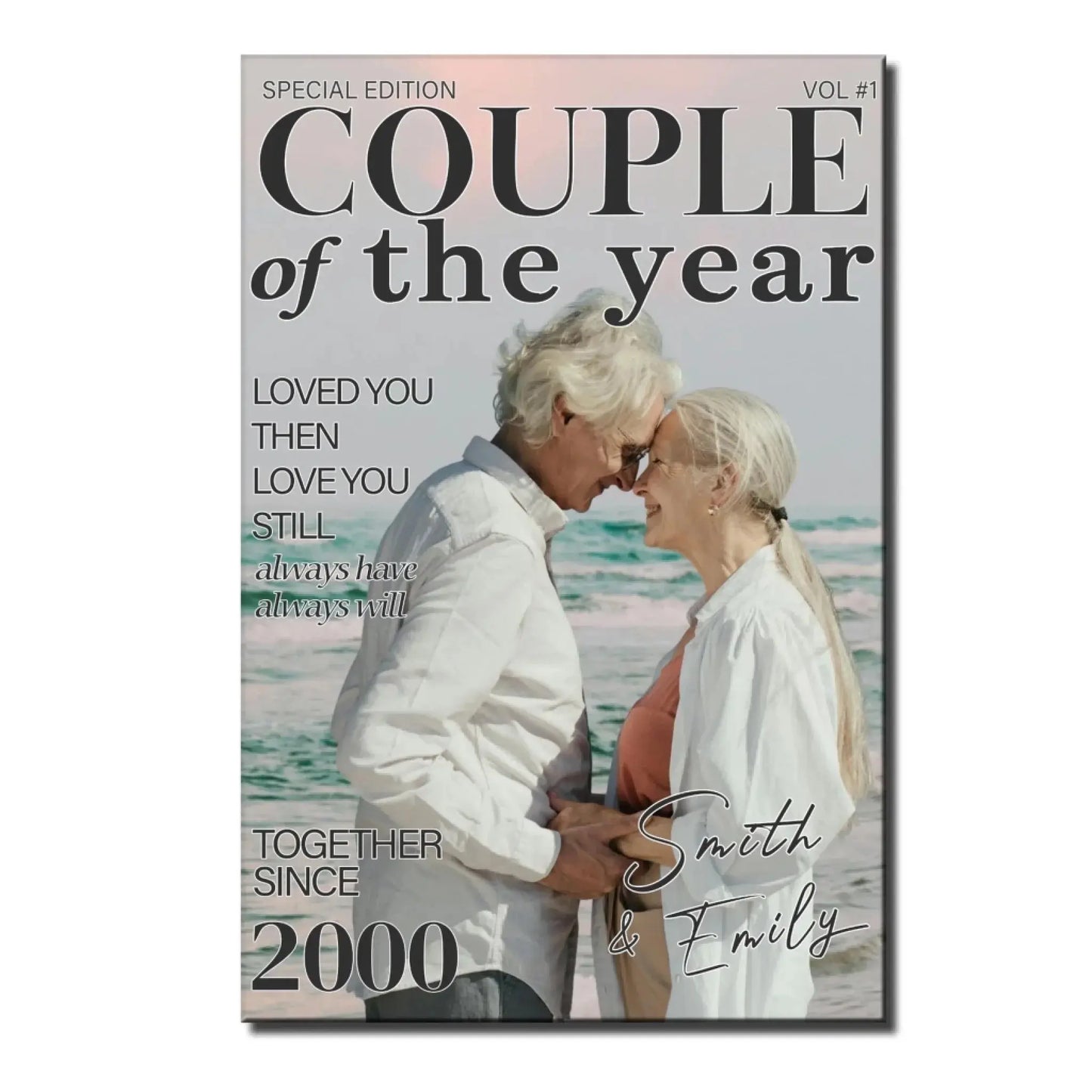 Loved You Then Love You Still Together Since – Personalized Custom Vertical Poster Wall Art – Romantic Anniversary & Valentine’s Day Gift for Spouse  Ezcustomize