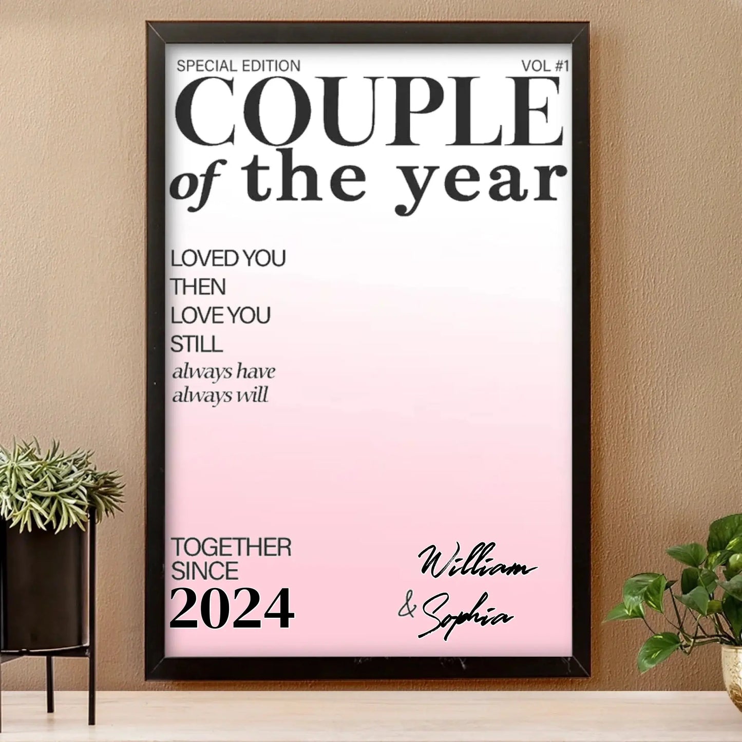 Loved You Then Love You Still Together Since – Personalized Custom Vertical Poster Wall Art – Romantic Anniversary & Valentine’s Day Gift for Spouse  Ezcustomize