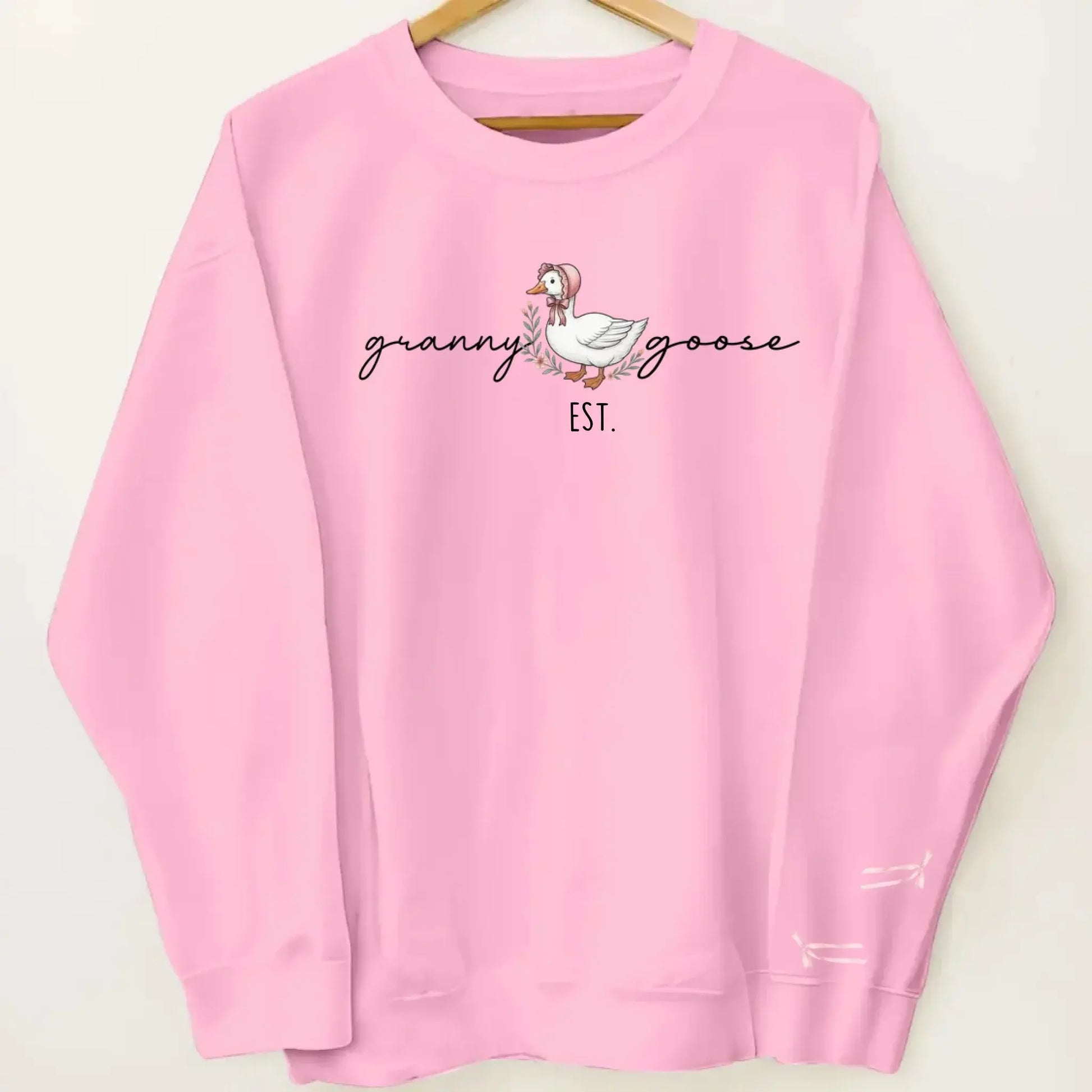 Mama Goose Est. Sweatshirt – Personalized Sleeve Printed Pullover – Custom Gift for Mom or Grandma  Ezcustomize
