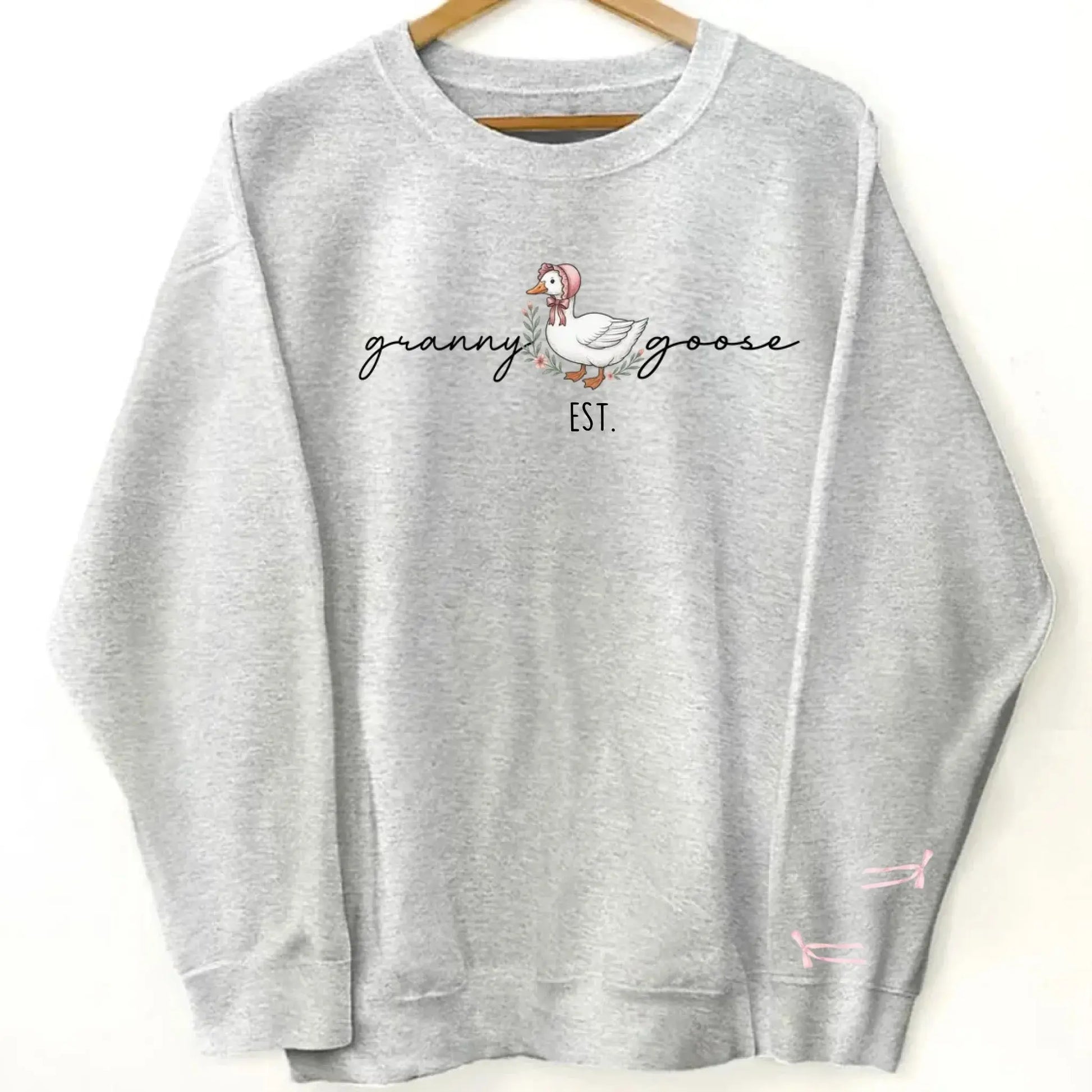 Mama Goose Est. Sweatshirt – Personalized Sleeve Printed Pullover – Custom Gift for Mom or Grandma  Ezcustomize