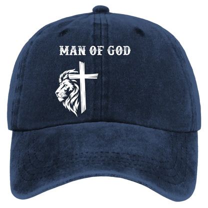 Man Of God - Personalized Custom Vintage Washed Denim Cap Hat – Meaningful Christian Birthday & Faith Gift for Men  Ezcustomize