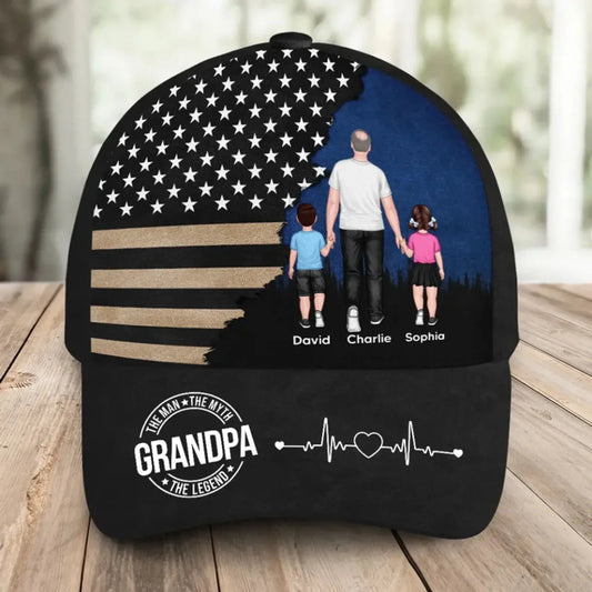 Man Walking with Kids Hat - Personalized Classic Dad Cap with Nation Flag  Ezcustomize
