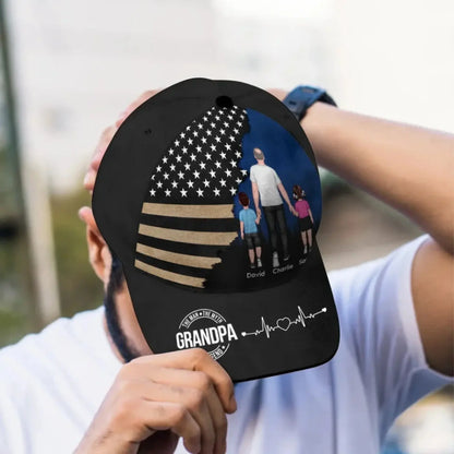 Man Walking with Kids Hat - Personalized Classic Dad Cap with Nation Flag  Ezcustomize