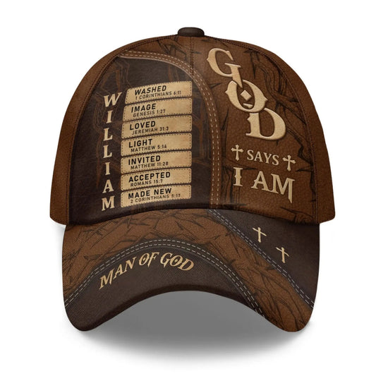 Man of God Personalized Classic Cap – Custom Name Christian Faith Hat, Gift for Men  Ezcustomize