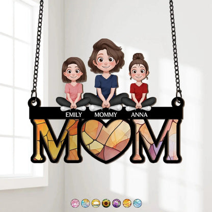 Meaningful Presents for Mom - Personalized Mom Suncatcher/Window Hanging - Gift for Mom, Mommy, Grandma, Mother, Nana  Ezcustomize