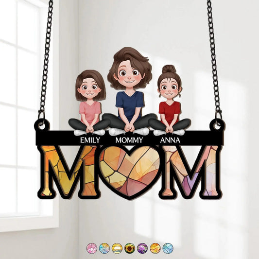 Meaningful Presents for Mom - Personalized Mom Suncatcher/Window Hanging - Gift for Mom, Mommy, Grandma, Mother, Nana  Ezcustomize