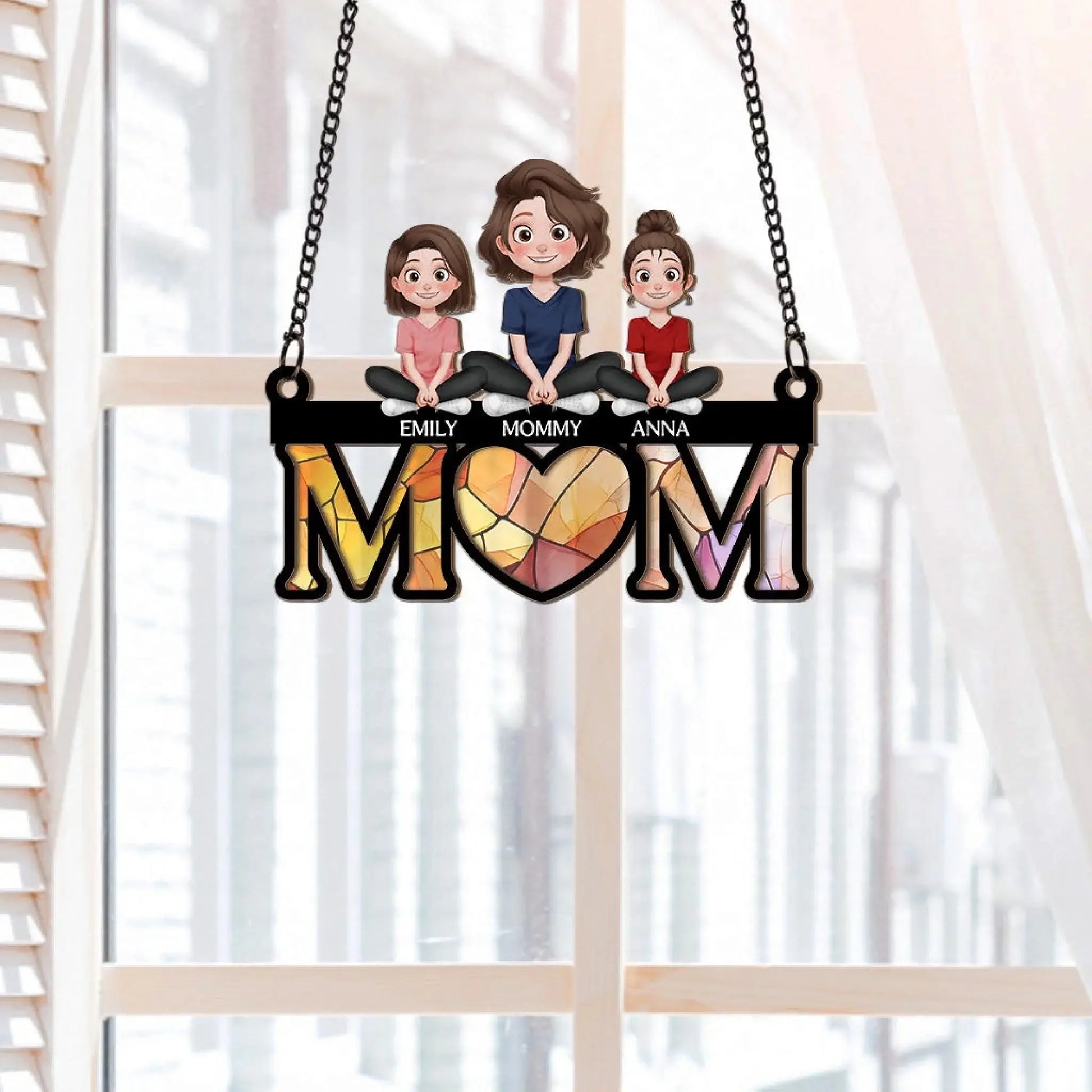 Meaningful Presents for Mom - Personalized Mom Suncatcher/Window Hanging - Gift for Mom, Mommy, Grandma, Mother, Nana  Ezcustomize