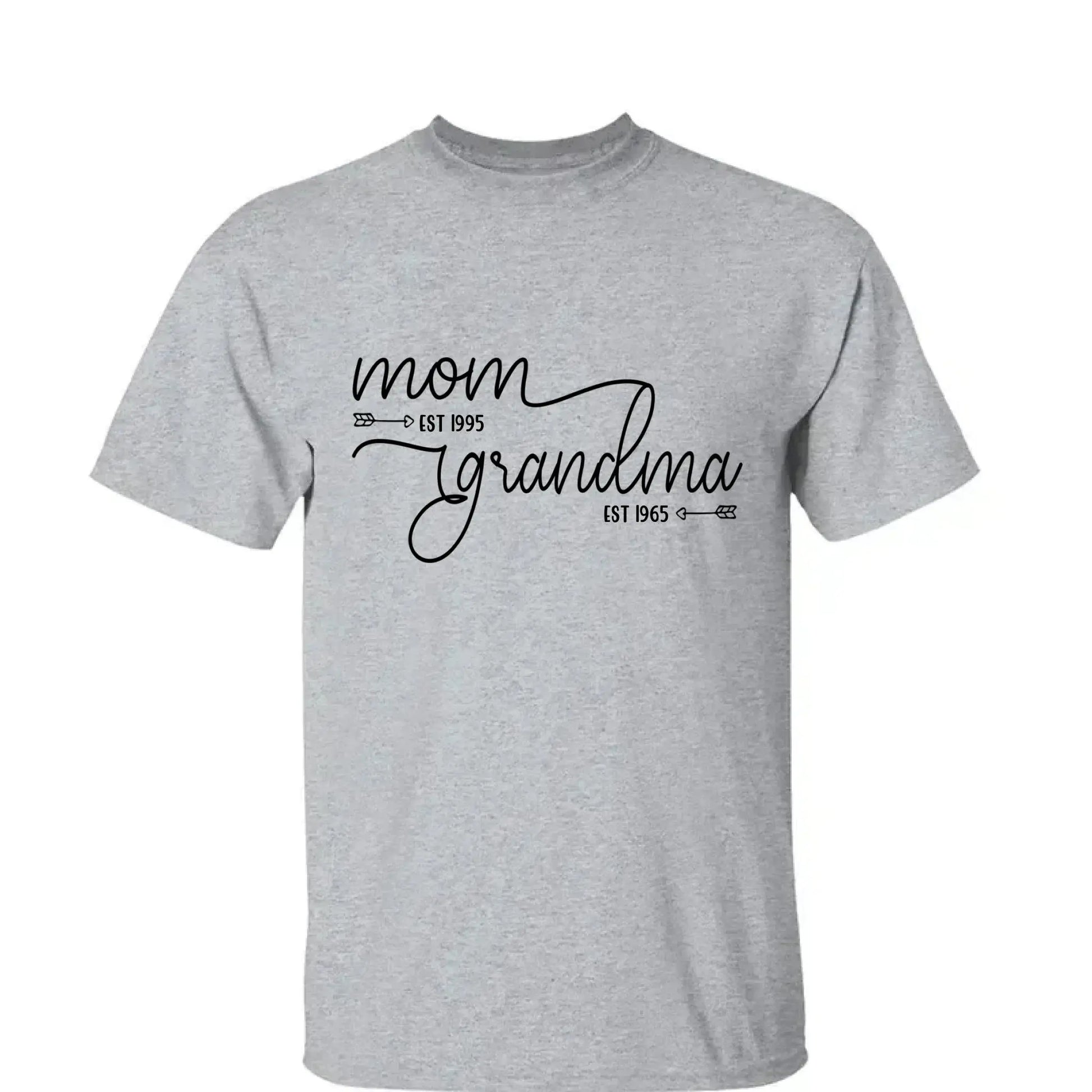 Mom Est & Grandma Est Shirt – Personalized T-Shirt with Custom Year – Mother’s Day Gift for Mom or Grandma  Ezcustomize