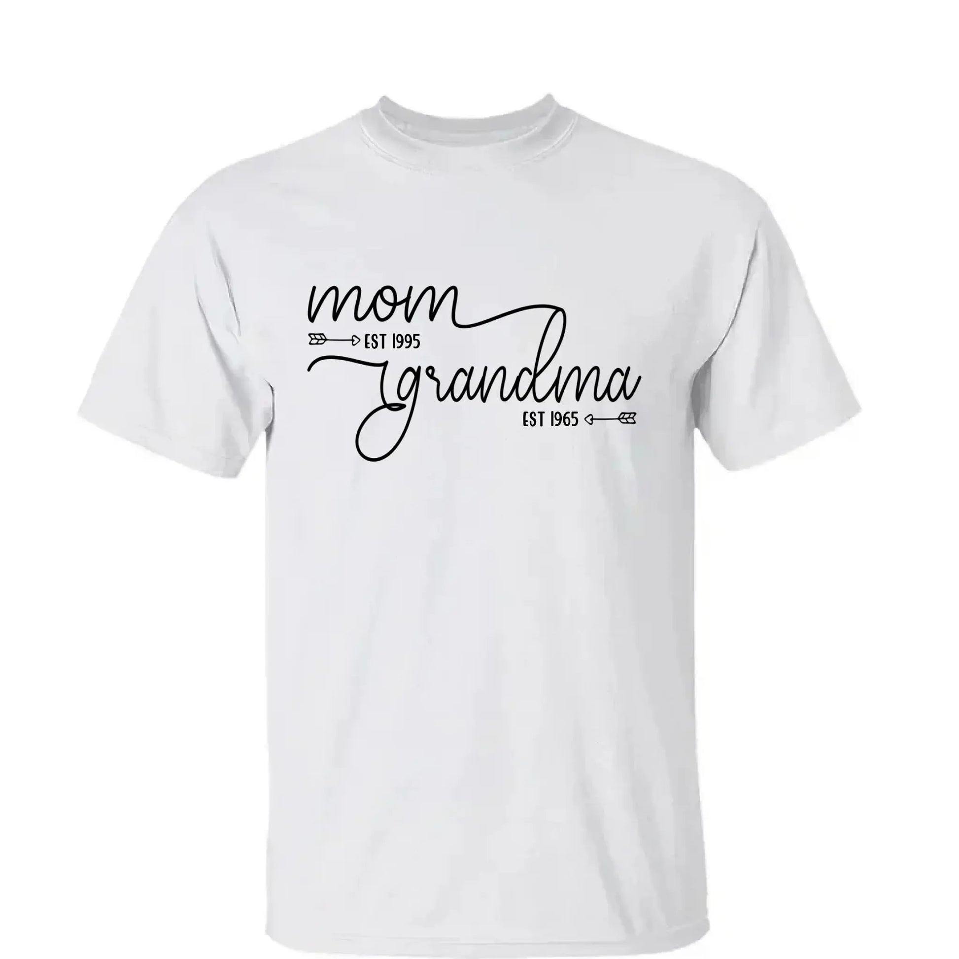 Mom Est & Grandma Est Shirt – Personalized T-Shirt with Custom Year – Mother’s Day Gift for Mom or Grandma  Ezcustomize