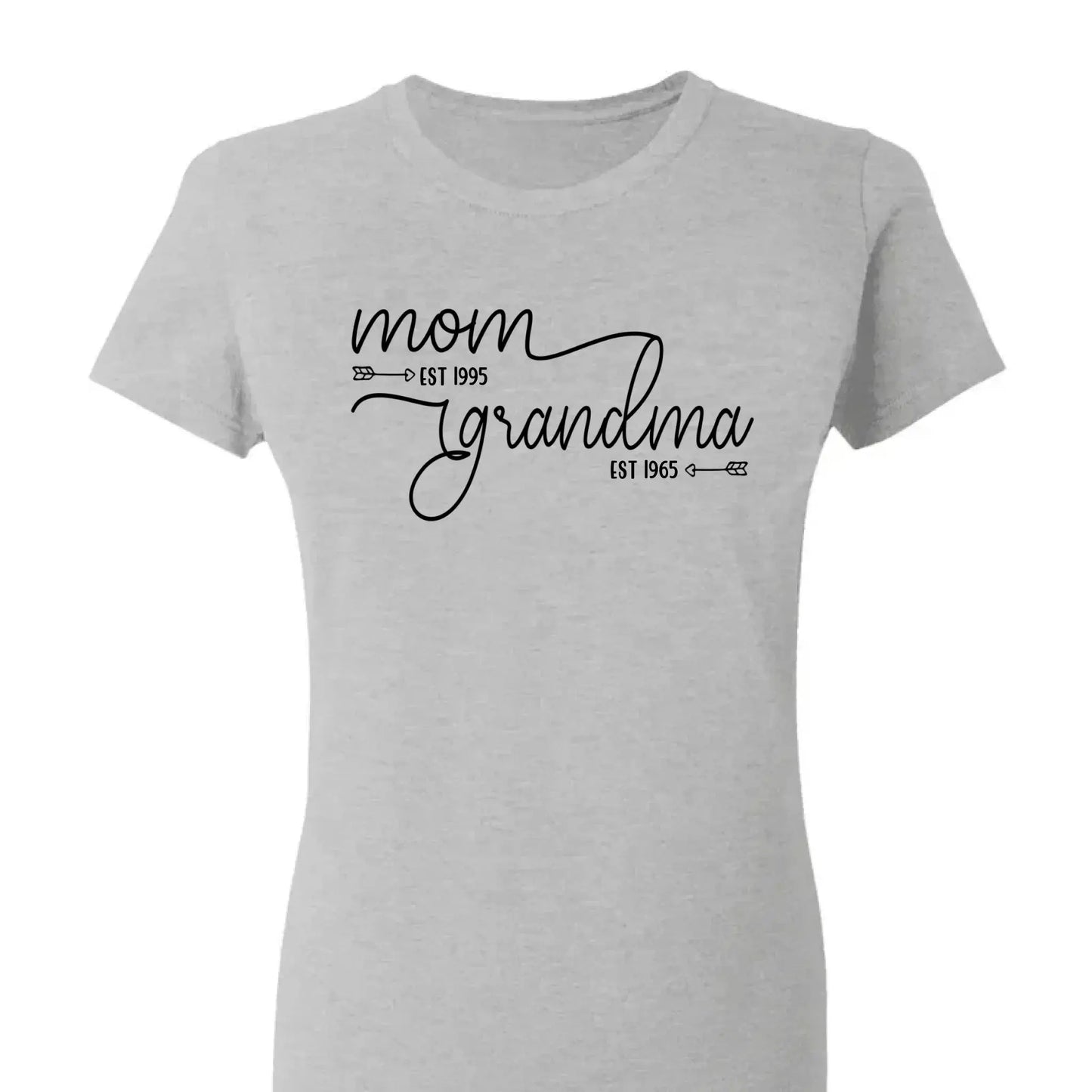 Mom Est & Grandma Est Shirt – Personalized T-Shirt with Custom Year – Mother’s Day Gift for Mom or Grandma  Ezcustomize