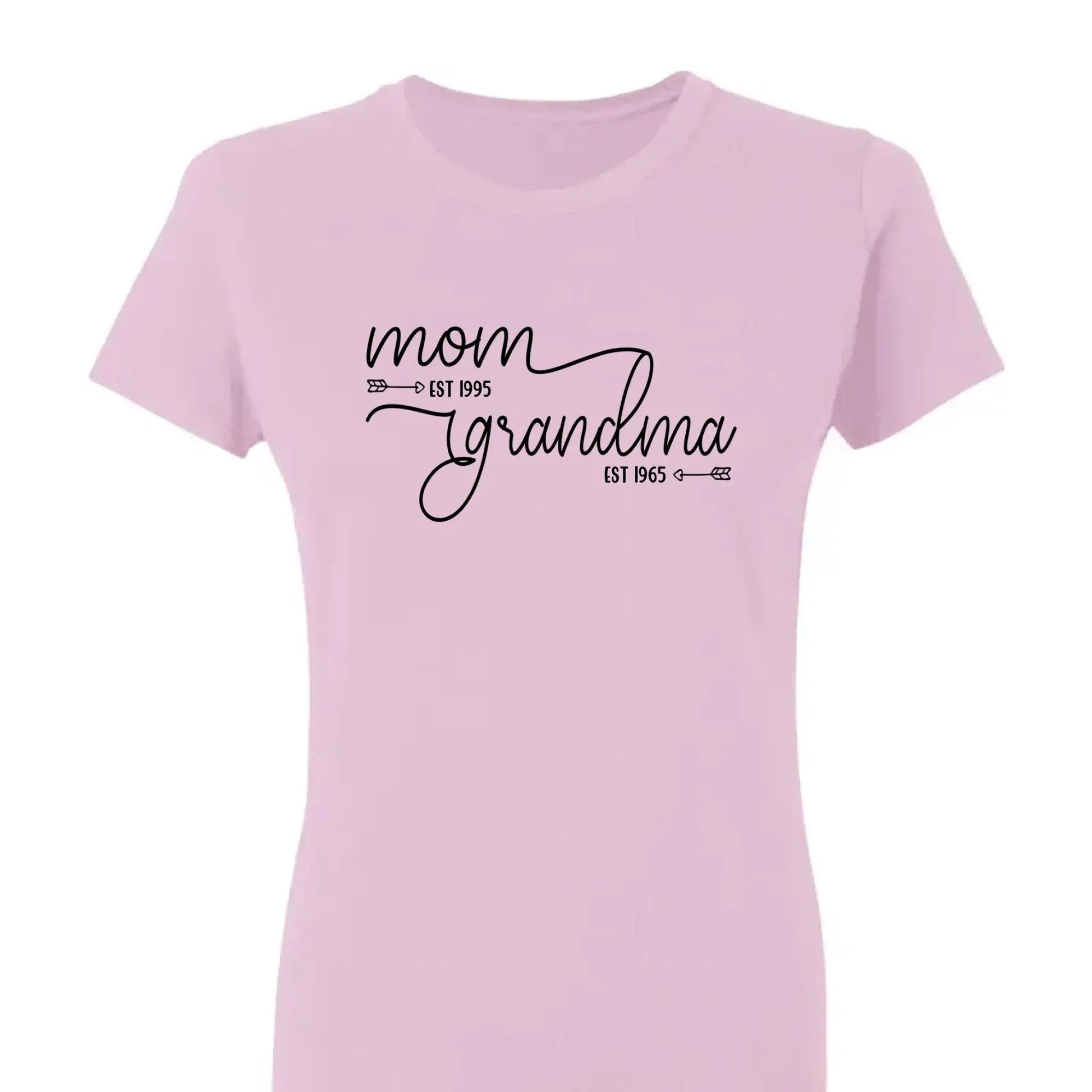 Mom Est & Grandma Est Shirt – Personalized T-Shirt with Custom Year – Mother’s Day Gift for Mom or Grandma  Ezcustomize