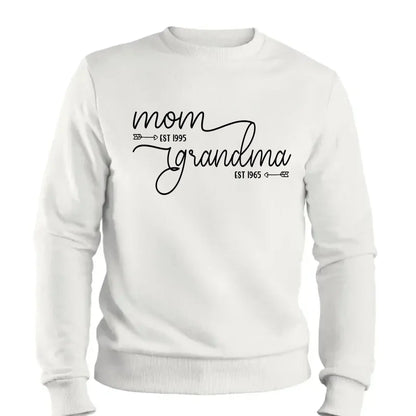 Mom Est & Grandma Est Shirt – Personalized T-Shirt with Custom Year – Mother’s Day Gift for Mom or Grandma  Ezcustomize