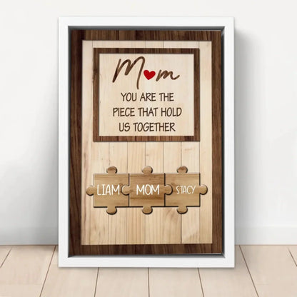 "Mom Holds Us Together" Family Name – Personalized Poster/Canvas – Heartfelt Custom Gift for Mom from Kids or Grandkids  Ezcustomize