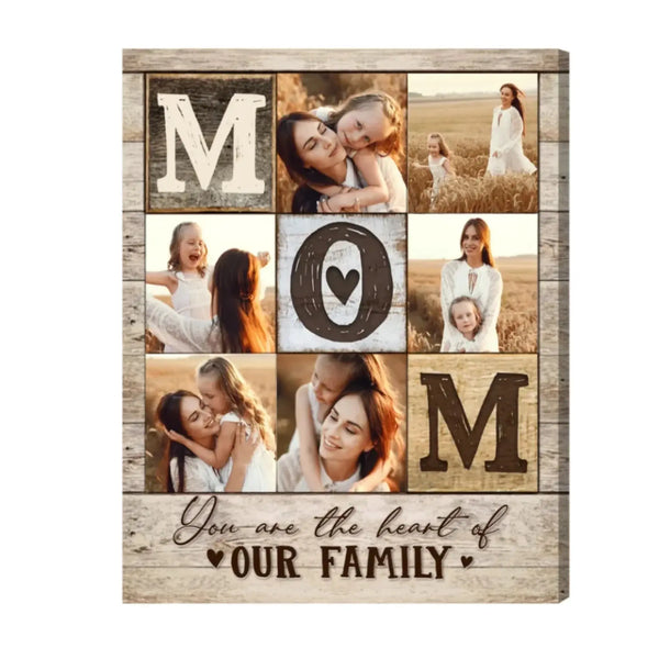 Mom Photo Collage Art – Personalized Poster/Canvas – Custom Mother’s Day, Birthday & Christmas Gift for Mom