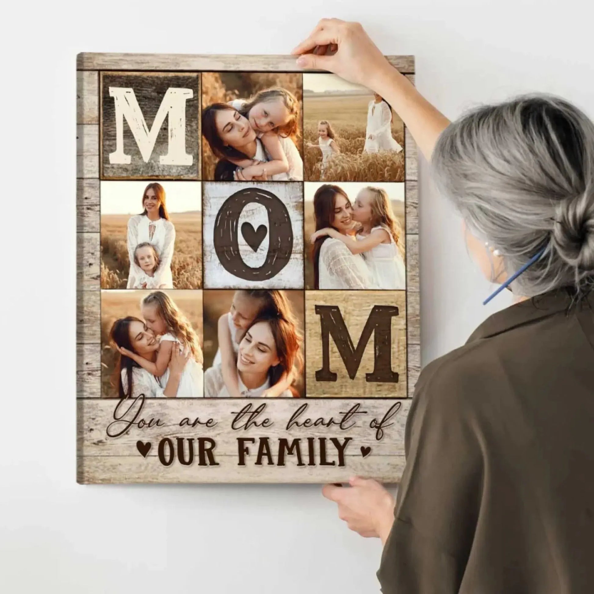 Mom Photo Collage Art – Personalized Poster/Canvas – Custom Mother’s Day, Birthday & Christmas Gift for Mom  Ezcustomize
