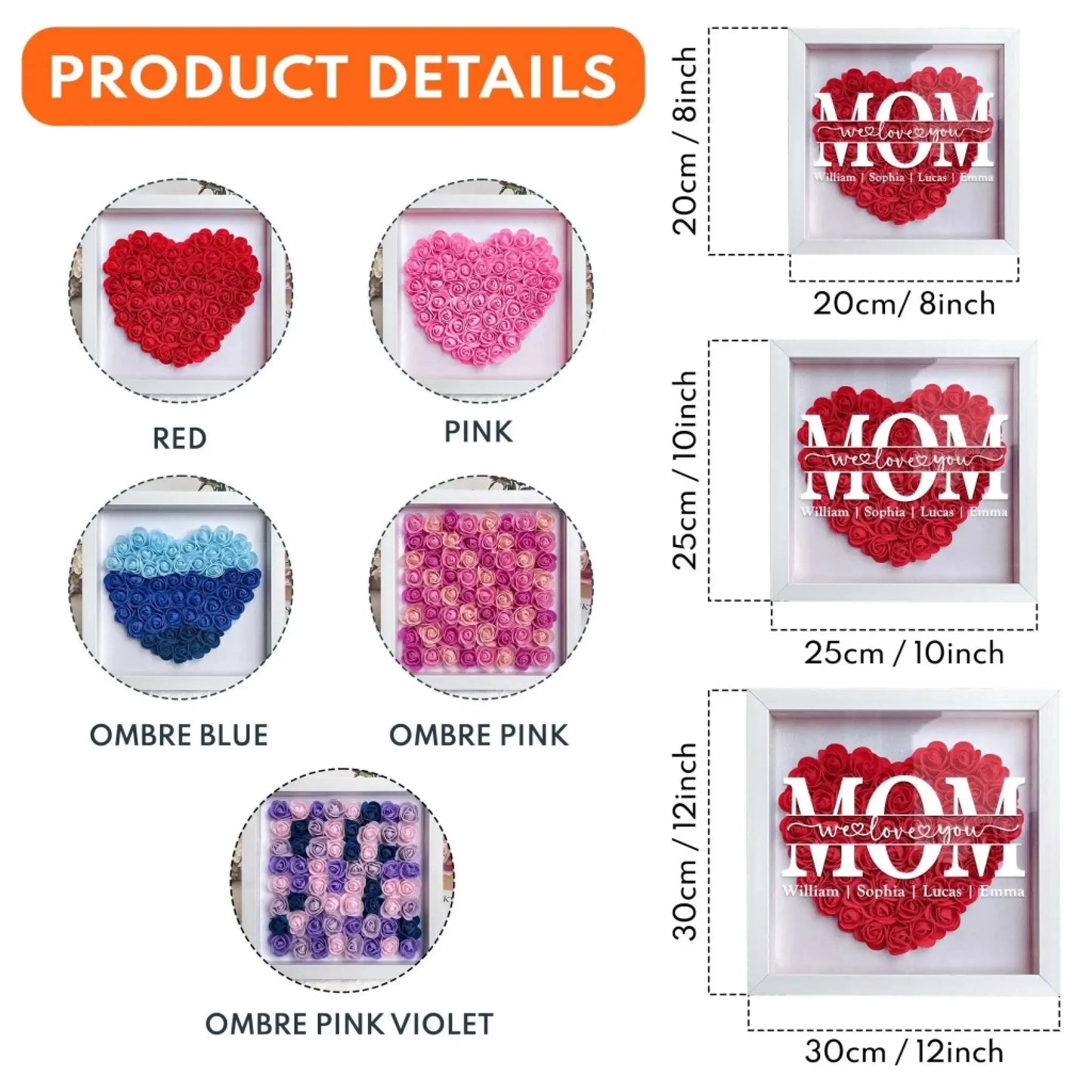 Mom We Love You - Personalized Flower Shadow Box - Gift For Mom  Ezcustomize