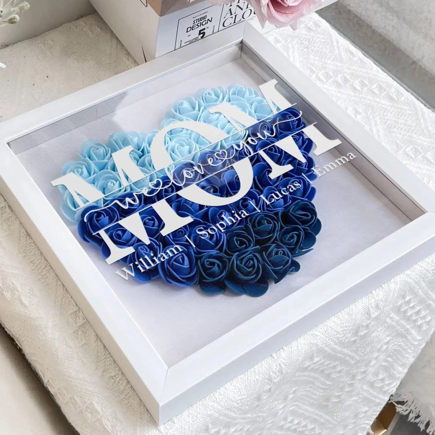 Mom We Love You - Personalized Flower Shadow Box - Gift For Mom  Ezcustomize