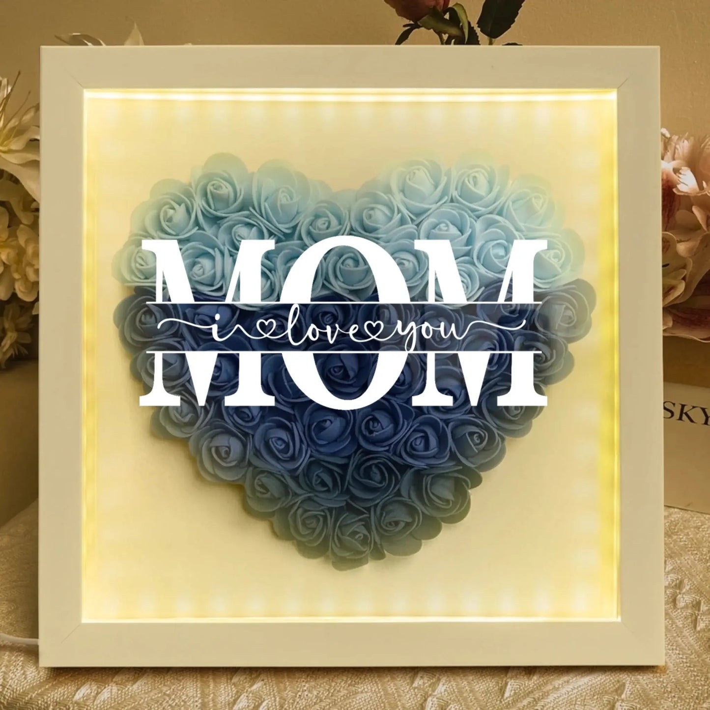Mom We Love You - Personalized Flower Shadow Box - Gift For Mom  Ezcustomize