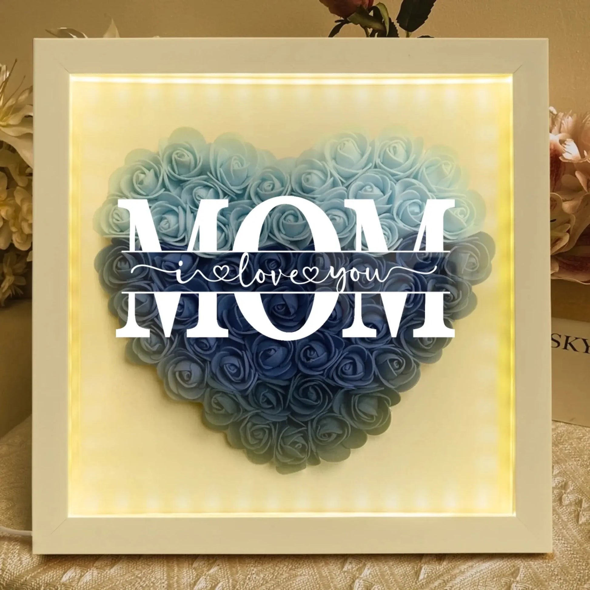 Mom We Love You - Personalized Flower Shadow Box - Gift For Mom  Ezcustomize
