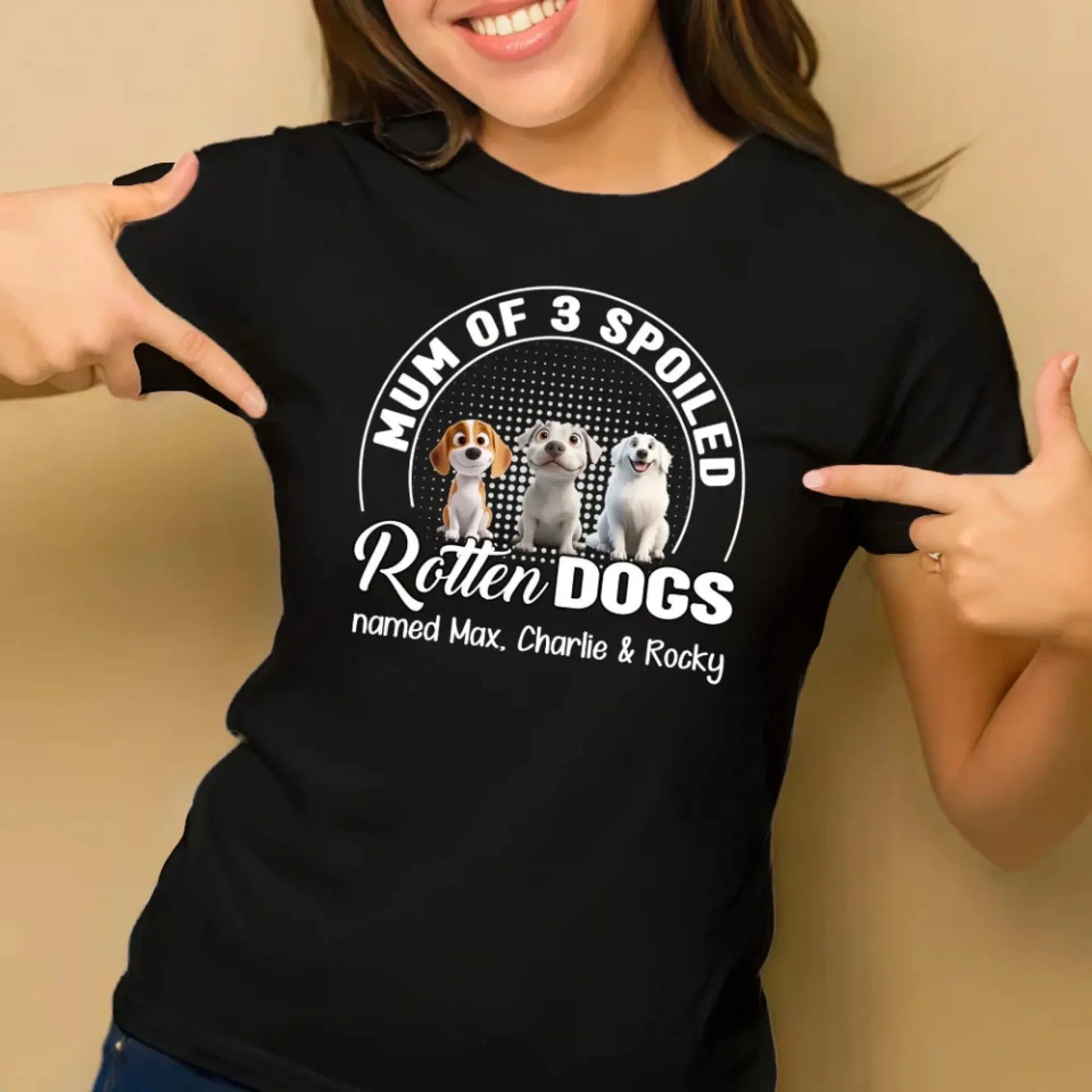 Mom of a Spoiled Rotten Dog – Personalized T-Shirt, Custom Dog Lover Gift with Pet’s Name  Ezcustomize