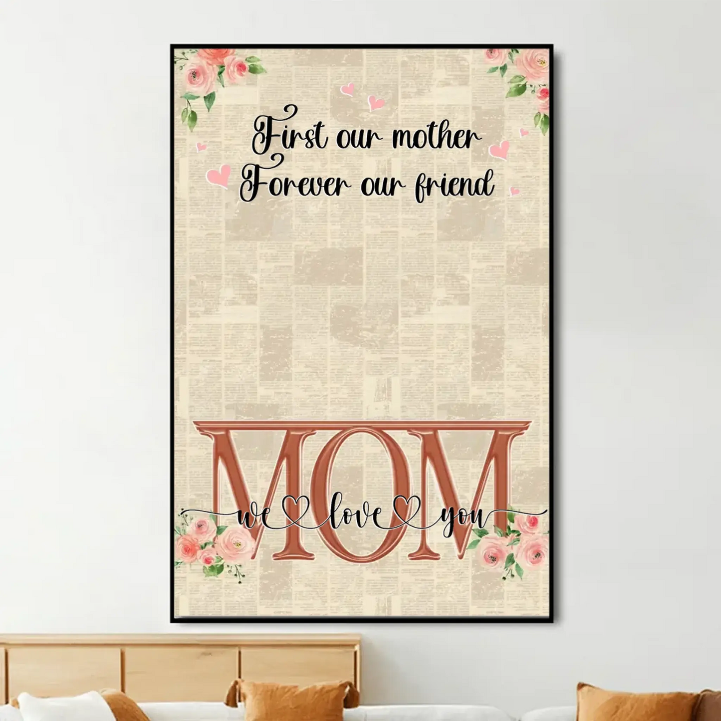 "Mom, You Are the World" Wall Art – Personalized Poster/Canvas – Custom Mother’s Day Gift for Mom  Ezcustomize