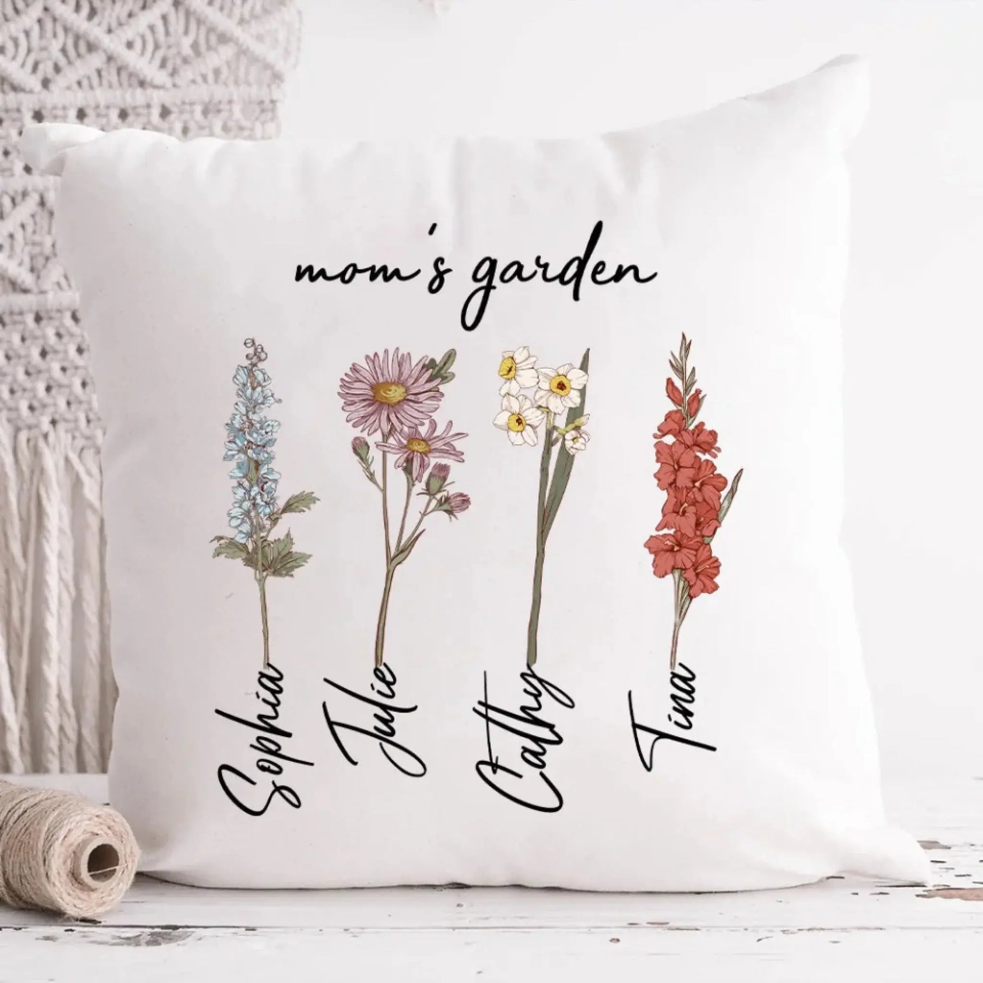 Mom's Garden is Her Children Customized Pillow  Ezcustomize