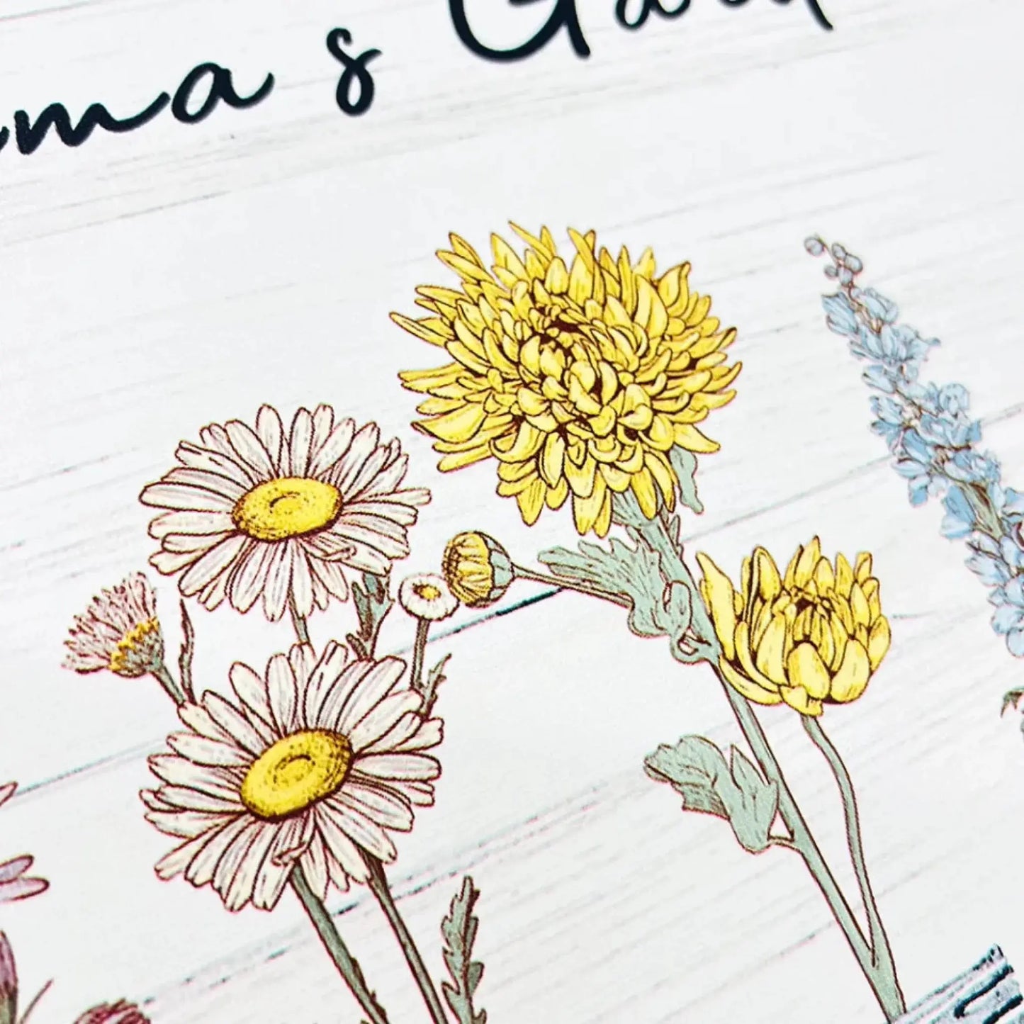 Mom’s/Grandma’s Garden Birth Flower Art – Personalized Horizontal Poster/Canvas – Custom Wall Art Gift with Kids’ or Grandkids’ Birth Months  Ezcustomize