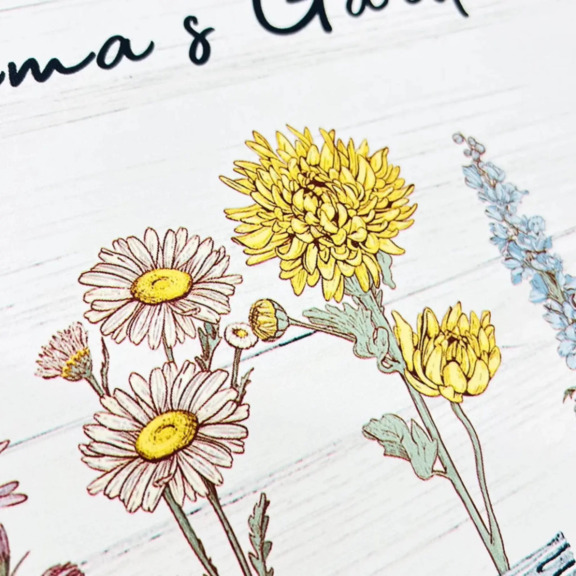 Mom’s/Grandma’s Garden Birth Flower Art – Personalized Horizontal Poster/Canvas – Custom Wall Art Gift with Kids’ or Grandkids’ Birth Months  Ezcustomize