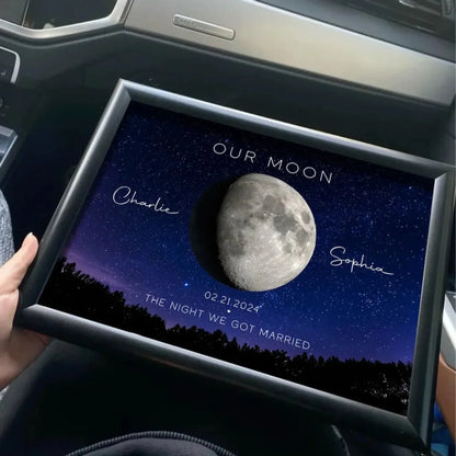 Moon Phase Anniversary Poster - Unique Personalized Gift for Husband & Wife  Ezcustomize